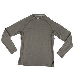 Marmot Heatnavi Womens‎ Long Sleeve Base Layer Top Size 6 Striped Greige Sample